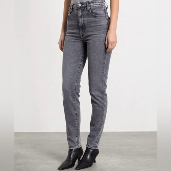 SLVRLAKE Beatnik High Rise Skinny Jeans Slim Harvest Moon Black Gray Grey 24 - Picture 2 of 14